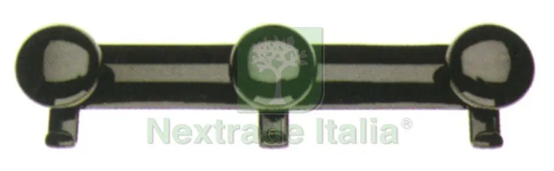 Appendiabito con Pomolo 3 posti (cm. 42,5x10,5 h) Bianco — Maniglie e pomelli — rif. FERX.VIT21860