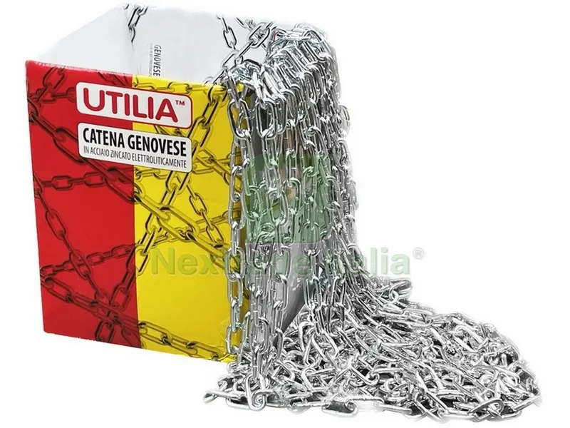 Catena Genovese Zincata in Scatola n° 30 (mt. 10) diametro filo 10,0 — Casalinghi e organizzazione — rif. FERX.VIT52014 Catena Genovese Zincata in Scatola n° 30 (mt. 10) diametro filo 10,0 — Casalinghi e organizzazione — rif. FERX.VIT52014
