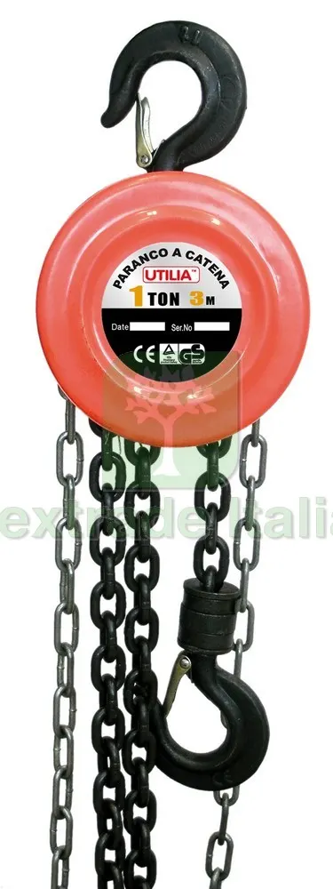 PARANCO A CATENA Portata 1000 Kg catena mt.3 — Utensili muratura — rif. FERX.VIT7990 PARANCO A CATENA Portata 1000 Kg catena mt.3 — Utensili muratura — rif. FERX.VIT7990