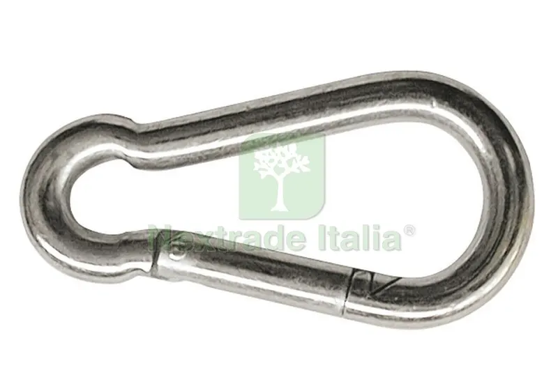 20PZ MOSCHETTONE TIPO POMPIERE In acciaio inox mm. 40 — Ganci, moschettoni e anelli — rif. FERX.VIT17263 20PZ MOSCHETTONE TIPO POMPIERE In acciaio inox mm. 40 — Ganci, moschettoni e anelli — rif. FERX.VIT17263