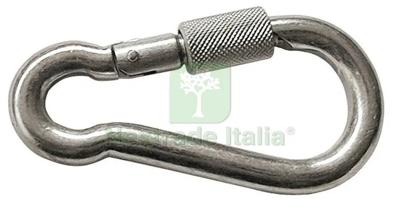 100PZ MOSCHETTONE TIPO POMPIERE A VITE mm. 50 — Ganci, moschettoni e anelli — rif. FERX.VIT17562 100PZ MOSCHETTONE TIPO POMPIERE A VITE mm. 50 — Ganci, moschettoni e anelli — rif. FERX.VIT17562