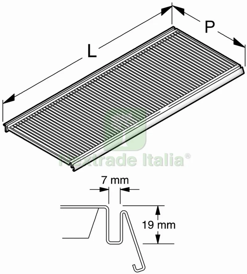 Ripiano in Filo con Gola cm. 37x100 Col. Bianco RAL9001 — Casalinghi e organizzazione — rif. FERX.VIT49781 Ripiano in Filo con Gola cm. 37x100 Col. Bianco RAL9001 — Casalinghi e organizzazione — rif. FERX.VIT49781