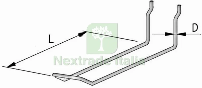 GANCIO PORTABLISTER PFC/PFT Ø mm. 3,5x20 cm. Col. Grigio RAL9006 — Ganci, moschettoni e anelli — rif. FERX.VIT49849