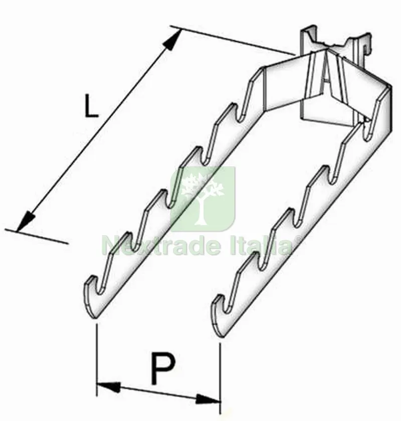 Gancio Portarastrelli PFC cm. 30x10 Col. Grigio RAL9006 — Ganci, moschettoni e anelli — rif. FERX.VIT49936 Gancio Portarastrelli PFC cm. 30x10 Col. Grigio RAL9006 — Ganci, moschettoni e anelli — rif. FERX.VIT49936