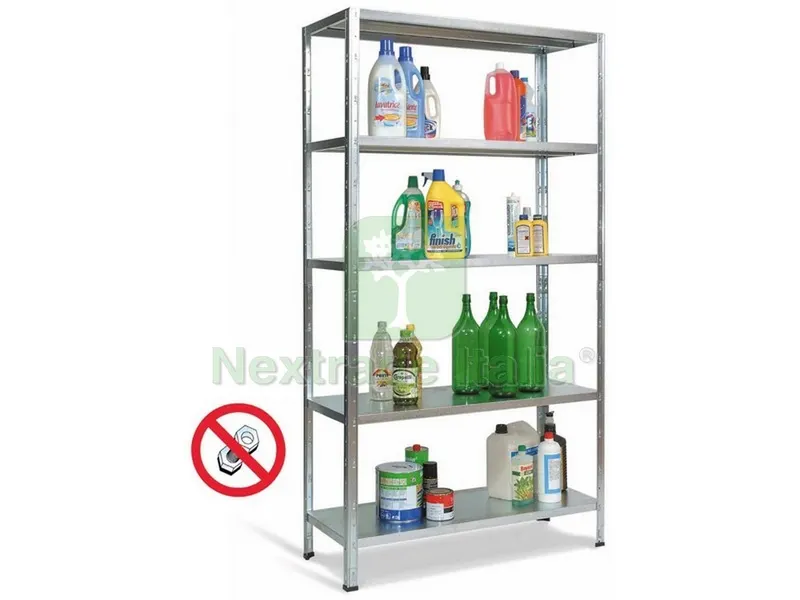 Kit Scaffali AD Incastro Zincato Aste spezzate cm. 100x40x186 h — Casalinghi e organizzazione — rif. FERX.VIT35669 Kit Scaffali AD Incastro Zincato Aste spezzate cm. 100x40x186 h — Casalinghi e organizzazione — rif. FERX.VIT35669