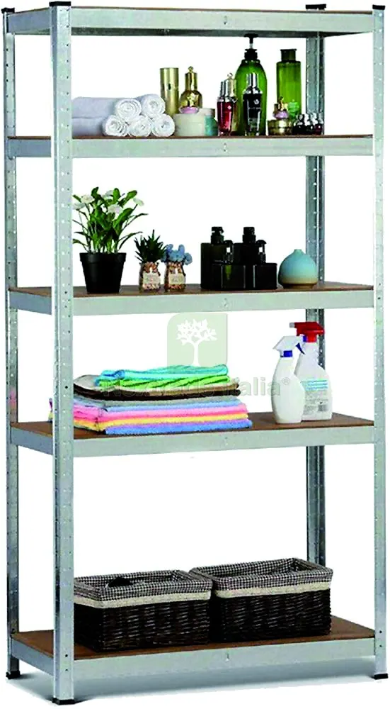 Kit Scaffale in Metallo Zincato e MDF cm. 90x45x200 h — Casalinghi e organizzazione — rif. FERX.VIT58012 — foto 2 Kit Scaffale in Metallo Zincato e MDF cm. 90x45x200 h — Casalinghi e organizzazione — rif. FERX.VIT58012 — foto 2