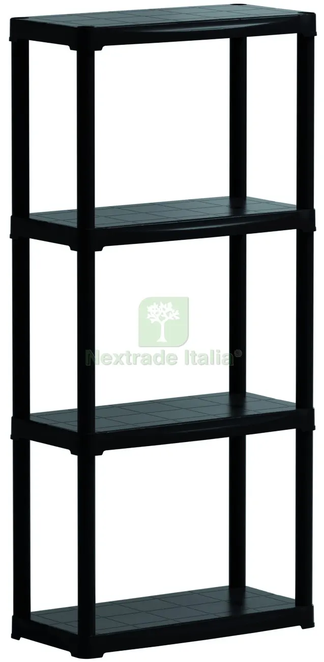 Kit Scaffali in Plastica 4 Ripiani cm. 60x30x133 h col. Nero — Casalinghi e organizzazione — rif. FERX.VIT59258 Kit Scaffali in Plastica 4 Ripiani cm. 60x30x133 h col. Nero — Casalinghi e organizzazione — rif. FERX.VIT59258
