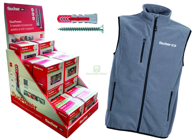 Fischer Espositore Tasselli Duopower 5S-6S-8S PZ.700 + Gilet L — Articoli per ufficio — rif. FERX.VIT60506