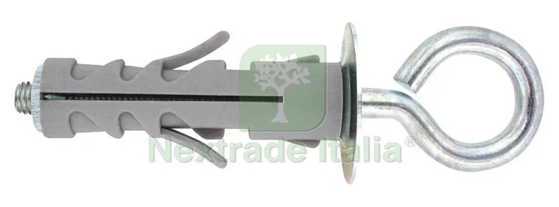 TASSELLO TA CON OCCHIOLO CHIUSO M4 100 PZ. mm. 9x40 — Tasselli e ancoraggi — rif. FERX.VIT28115 TASSELLO TA CON OCCHIOLO CHIUSO M4 100 PZ. mm. 9x40 — Tasselli e ancoraggi — rif. FERX.VIT28115