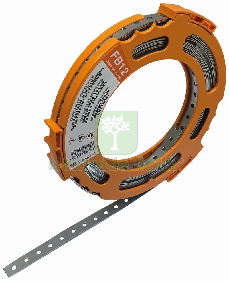 Bandella Metallica Perforata mm. 12x10 mt. — Cerniere e cardini — rif. FERX.VIT29631