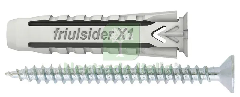TASSELLO UNIVERSALE X1 EVO CON VITE 50 PZ. mm. 8x40 — Tasselli e ancoraggi — rif. FERX.VIT50515