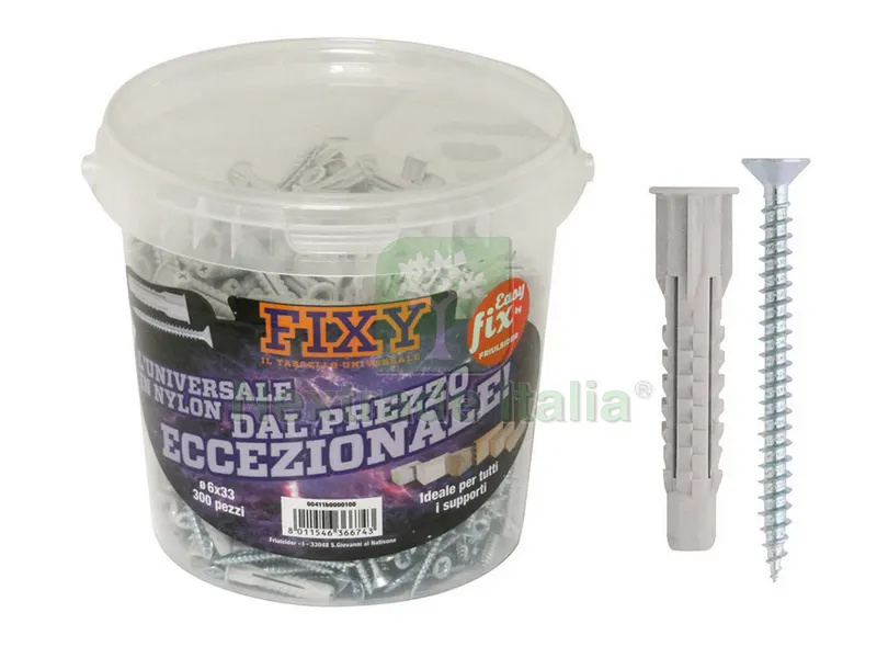 TASSELLO FIXY BOX 130 PEZZI mm. 8x51 — Tasselli e ancoraggi — rif. FERX.VIT46339