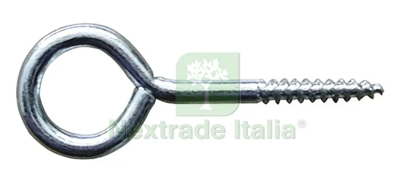 200CT Utilia OCCHIOLO A VITE In ferro zincato mm. 21x 80 — Minuteria metallica — rif. FERX.VIT2163