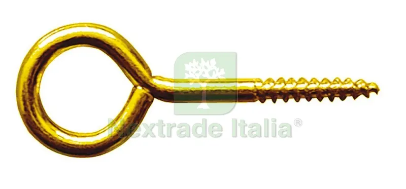 200CT Utilia OCCHIOLO A VITE In ottone lucido mm. 16x30 — Minuteria metallica — rif. FERX.VIT17366 200CT Utilia OCCHIOLO A VITE In ottone lucido mm. 16x30 — Minuteria metallica — rif. FERX.VIT17366
