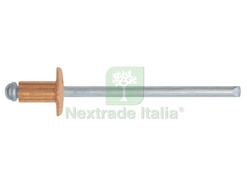 10CF RIVETTO A STRAPPO IN RAME 100pz. mm. 4,0x11 — Punte, frese e dischi — rif. FERX.VIT12728 10CF RIVETTO A STRAPPO IN RAME 100pz. mm. 4,0x11 — Punte, frese e dischi — rif. FERX.VIT12728