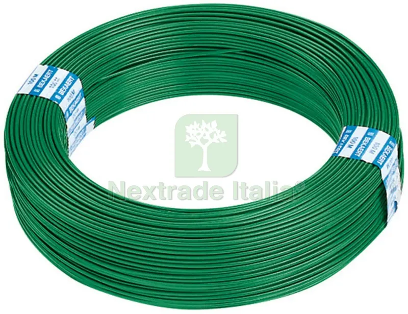 FILO DI TENSIONE ZINCATO E PLASTIFICATO 5 Rt. da mt. 100 Ø mm. 3,50 — Ferramenta per legno e mobili — rif. FERX.VIT6531 FILO DI TENSIONE ZINCATO E PLASTIFICATO 5 Rt. da mt. 100 Ø mm. 3,50 — Ferramenta per legno e mobili — rif. FERX.VIT6531