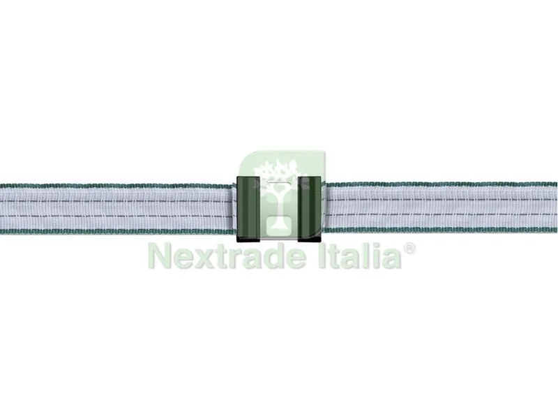 Connettore per Fettuccia Litzclip Acciaio Inox h. mm. 20 (bl. 5 pz.) — Recinto elettrico — rif. FERX.VIT48059