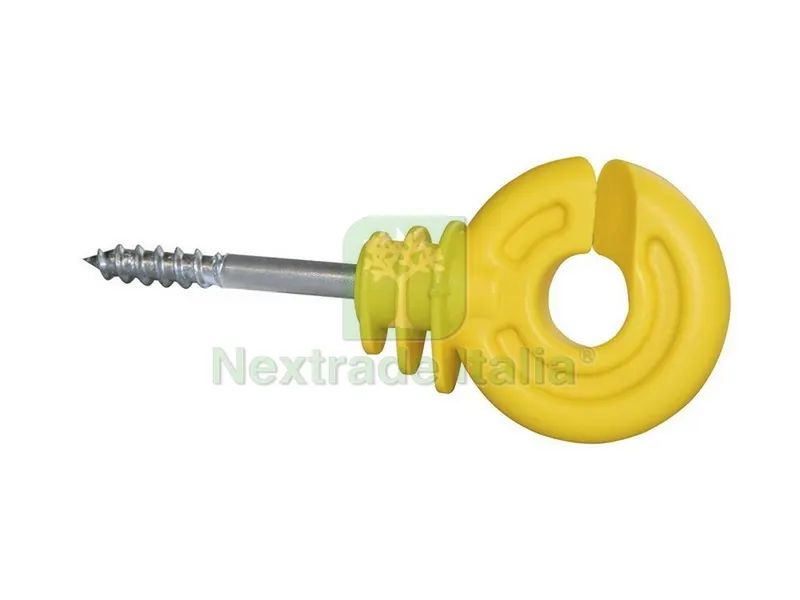 ISOLATORE AD ANELLO GIALLO CON VITE PER LEGNO pz. 25 — Viti — rif. FERX.VIT42006 ISOLATORE AD ANELLO GIALLO CON VITE PER LEGNO pz. 25 — Viti — rif. FERX.VIT42006