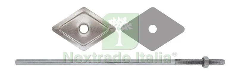100PZ BARRETTA ZINCATA GALVANICAMENTE CON DADO Ø M6 mm. 250 — Bulloni, dadi e rondelle — rif. FERX.VIT3022