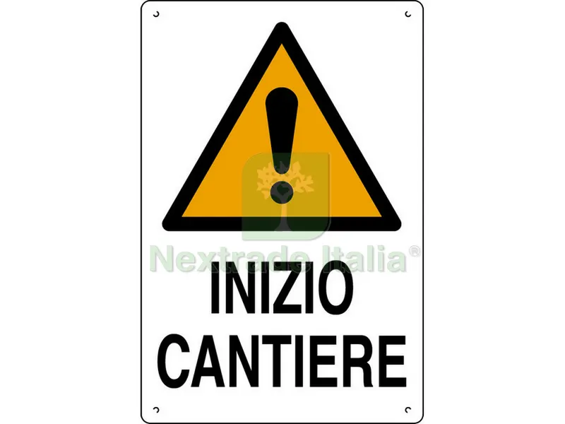 10PZ Cartello Segnaletico Inizio Cantiere cm. 40x60 — Utensili e segnaletica — rif. FERX.VIT26746