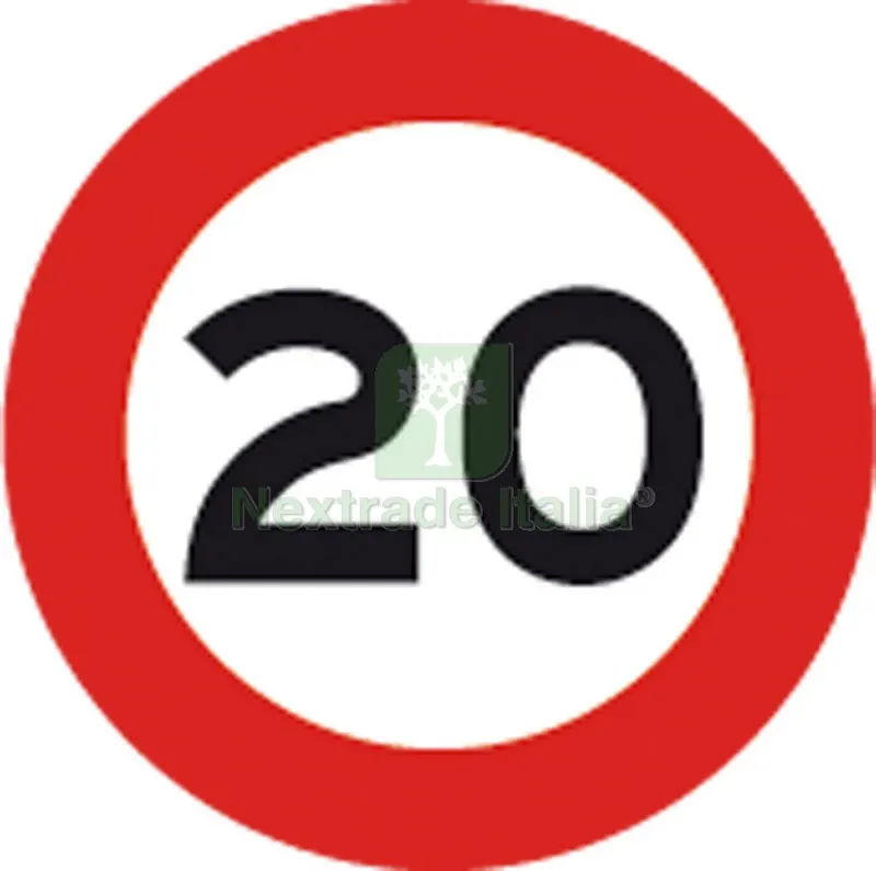 SEGNALE LIMITE DI VELOCIT+ 20 KM/H FIGURA 50-ART.116 Ø cm. 60 — Protezione piante e sementi — rif. FERX.VIT31078