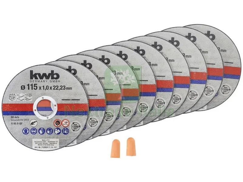 Set 10 PZ. Dischi da Taglio Ø mm. 115x1,0 — Smerigliatrici e seghe — rif. FERX.VIT50144 Set 10 PZ. Dischi da Taglio Ø mm. 115x1,0 — Smerigliatrici e seghe — rif. FERX.VIT50144