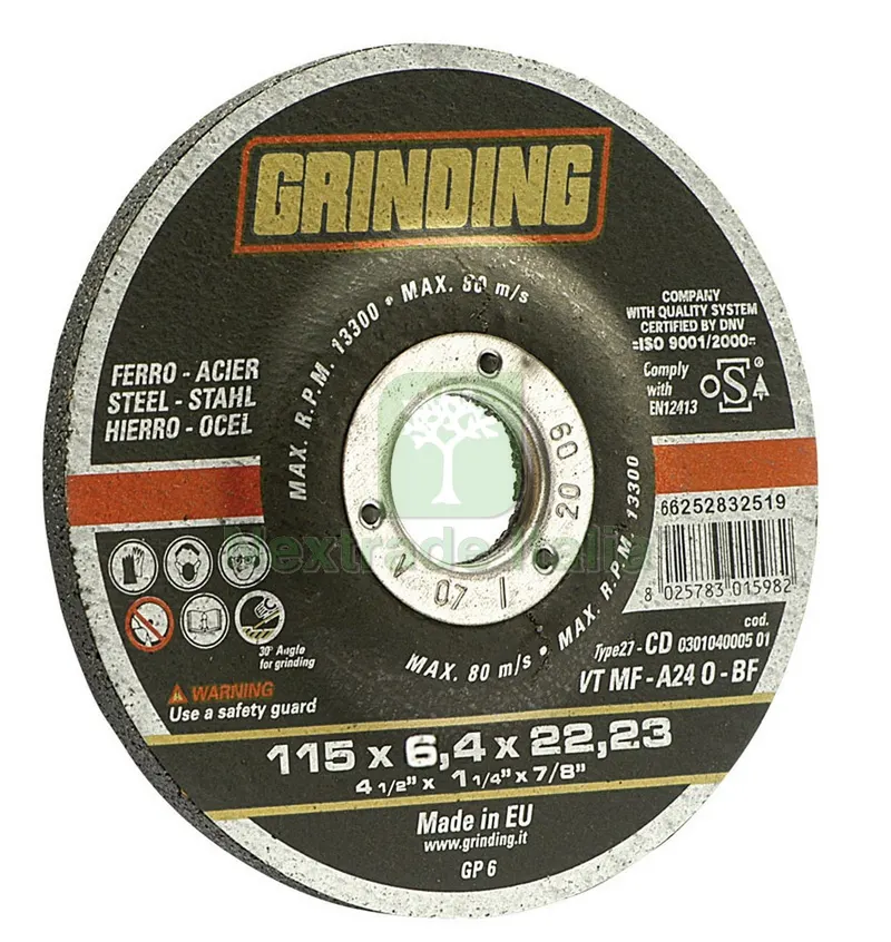 25PZ DISCO ABRASIVO CENTRO DEPRESSO per levigatura ferro Ø mm. 230x7,0x22,2 — Punte, frese e dischi — rif. FERX.VIT30631 25PZ DISCO ABRASIVO CENTRO DEPRESSO per levigatura ferro Ø mm. 230x7,0x22,2 — Punte, frese e dischi — rif. FERX.VIT30631