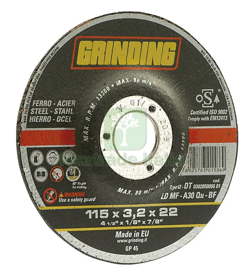 25PZ DISCO ABRASIVO CENTRO DEPRESSO per ferro Ø mm. 230x2,4x22,2 — Punte, frese e dischi — rif. FERX.VIT33291