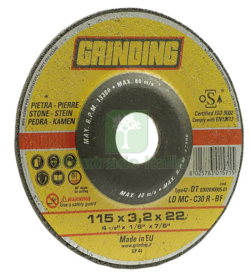 25PZ Disco Abrasivo Centro Depresso per marmo Ø mm. 230x3,2x22,2 — Punte, frese e dischi — rif. FERX.VIT30635 25PZ Disco Abrasivo Centro Depresso per marmo Ø mm. 230x3,2x22,2 — Punte, frese e dischi — rif. FERX.VIT30635