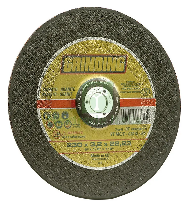 25PZ Disco Abrasivo Centro Depresso per granito Ø mm. 230x3,2x22,2 — Punte, frese e dischi — rif. FERX.VIT30659 25PZ Disco Abrasivo Centro Depresso per granito Ø mm. 230x3,2x22,2 — Punte, frese e dischi — rif. FERX.VIT30659