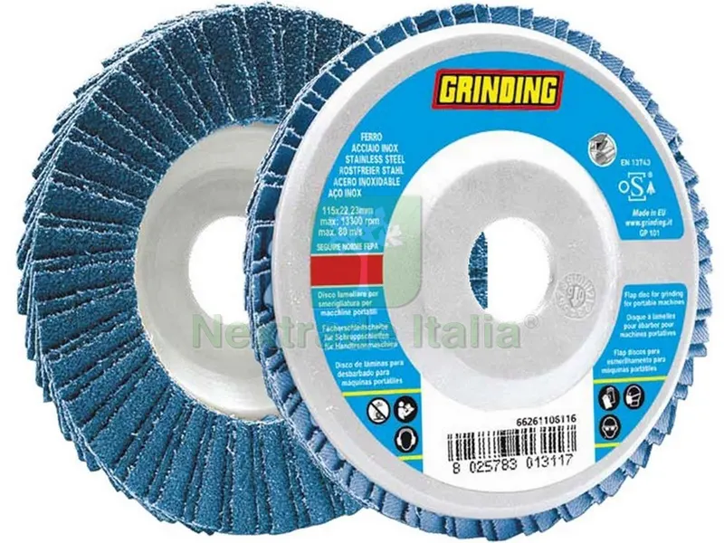10PZ DISCO LAMELLARE Ø mm. 115 x 22,23 grana 40 — Punte, frese e dischi — rif. FERX.VIT51305 10PZ DISCO LAMELLARE Ø mm. 115 x 22,23 grana 40 — Punte, frese e dischi — rif. FERX.VIT51305