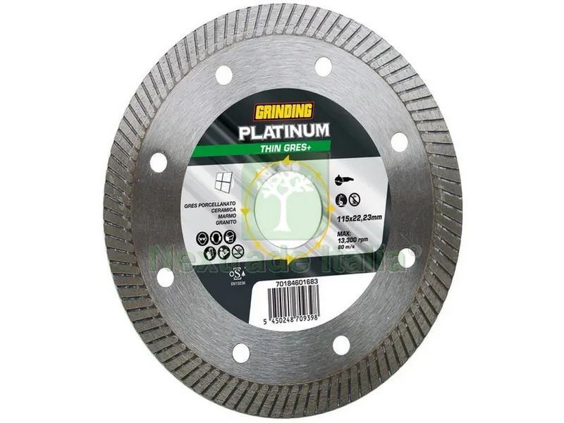 DISCO DIAMANTATO CORONA TURBO PLATINUM THIN GRES+ Ø mm. 115x1,4x22,23 — Punte, frese e dischi — rif. FERX.VIT52650