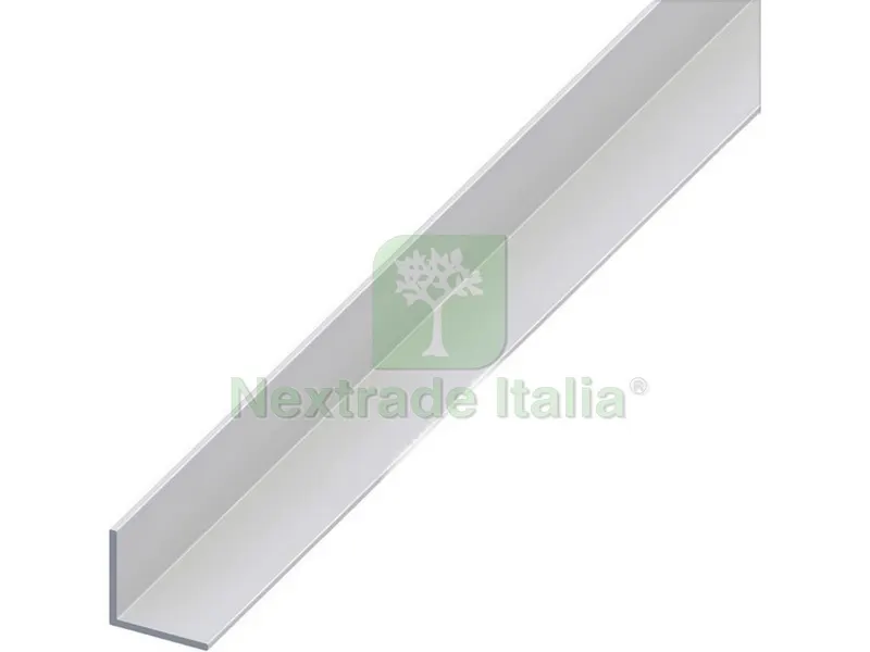 5PZ PROFILO ANGOLARE ALLUMINIO Argento Satinato mm. 20x20x1 mt. 1 — Profili e angolari decorativi — rif. FERX.VIT53600 5PZ PROFILO ANGOLARE ALLUMINIO Argento Satinato mm. 20x20x1 mt. 1 — Profili e angolari decorativi — rif. FERX.VIT53600