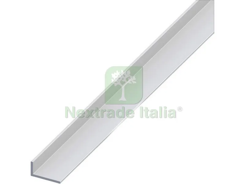 5PZ PROFILO ANGOLARE ALLUMINIO lati disuguali Argento Satinato mm 40x15x1,5 mt 2 — Profili e angolari decorativi — rif. FERX.VIT53610