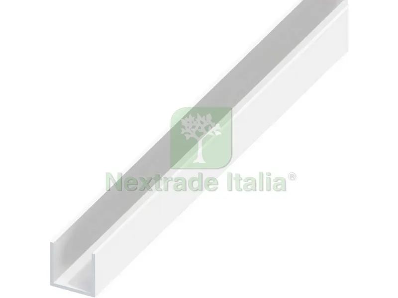 5PZ PROFILO A U ALLUMINIO Argento Cromato mm. 15x10x1 mt. 2 — Profili e angolari decorativi — rif. FERX.VIT53680 5PZ PROFILO A U ALLUMINIO Argento Cromato mm. 15x10x1 mt. 2 — Profili e angolari decorativi — rif. FERX.VIT53680