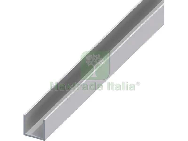 5PZ PROFILO A U ALLUMINIO Argento Satinato mm. 8x8x1 mt. 2 — Profili e angolari decorativi — rif. FERX.VIT53671 5PZ PROFILO A U ALLUMINIO Argento Satinato mm. 8x8x1 mt. 2 — Profili e angolari decorativi — rif. FERX.VIT53671