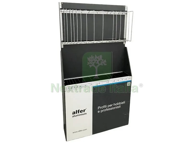 Espositore Profili Alluminio Vuoto 25 Posti cm. 200 — Materiale promozionale e POP — rif. FERX.VIT54425