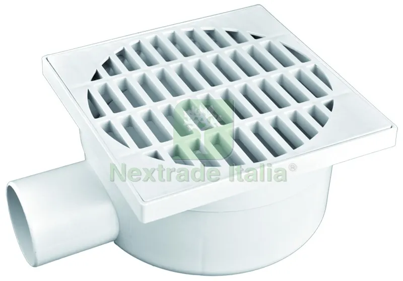 CHIUSINO CON SCARICO LATERALE cm. 11,5x11,5 - Ø mm. 50 — Scarichi e sifoni — rif. FERX.VIT59837 CHIUSINO CON SCARICO LATERALE cm. 11,5x11,5 - Ø mm. 50 — Scarichi e sifoni — rif. FERX.VIT59837