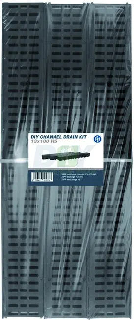 Kit 3 PZ. Canalette NOR cm. 13x100x5 h + 3 Griglie Polipropilene cm. 13x100 + 2 Tappi — Pile e batterie — rif. FERX.VIT59846 Kit 3 PZ. Canalette NOR cm. 13x100x5 h + 3 Griglie Polipropilene cm. 13x100 + 2 Tappi — Pile e batterie — rif. FERX.VIT59846