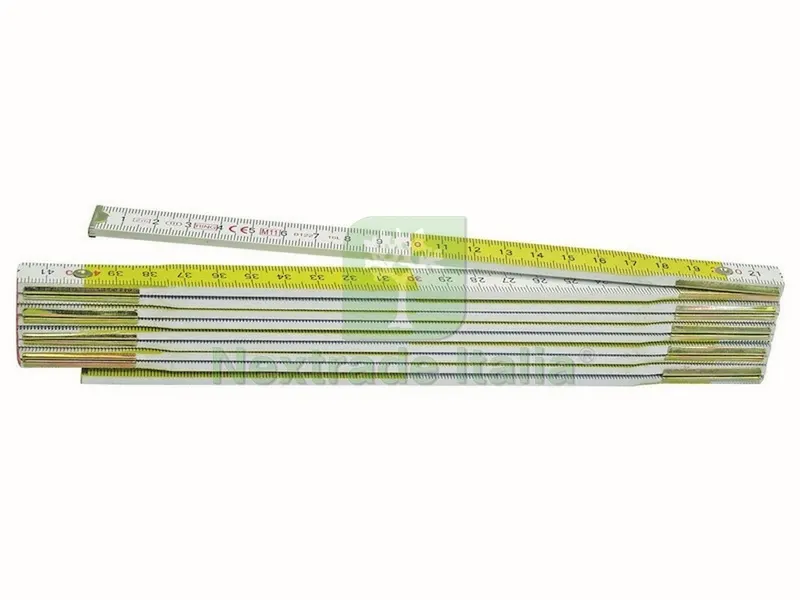 12PZ DOPPIOMETRO IN LEGNO BIANCO/GIALLO lunghezza mt.2 — Misurazione e taglio manuale — rif. FERX.VIT47979 12PZ DOPPIOMETRO IN LEGNO BIANCO/GIALLO lunghezza mt.2 — Misurazione e taglio manuale — rif. FERX.VIT47979