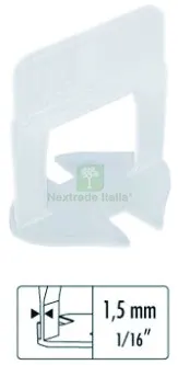 BASE LIVELLANTE CON FERITOIA PER CUNEO H mm. 12 fuga mm. 1,5 - 250 pz. — Misurazione e taglio manuale — rif. FERX.VIT56780 BASE LIVELLANTE CON FERITOIA PER CUNEO H mm. 12 fuga mm. 1,5 - 250 pz. — Misurazione e taglio manuale — rif. FERX.VIT56780