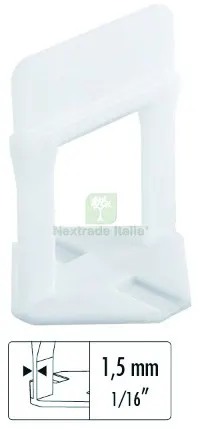 BASE LIVELLANTE CON FERITOIA PER CUNEO H mm. 20 fuga mm. 1,5 - 400 pz. — Misurazione e taglio manuale — rif. FERX.VIT56786 BASE LIVELLANTE CON FERITOIA PER CUNEO H mm. 20 fuga mm. 1,5 - 400 pz. — Misurazione e taglio manuale — rif. FERX.VIT56786