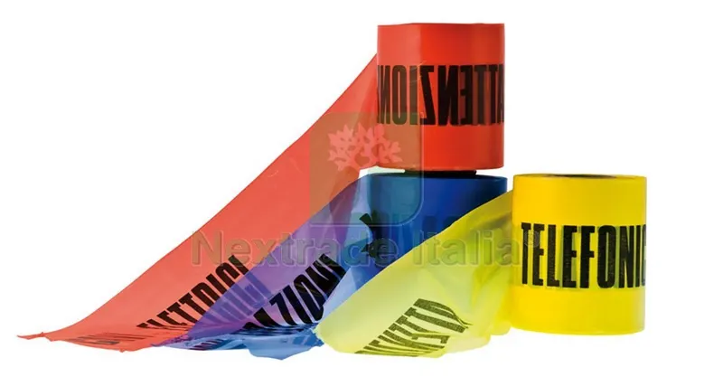 NASTRO SEGNALETICO ATTENZIONE CAVI TELEFONICI cm. 10x200 mtl. col. Giallo — Utensili e segnaletica — rif. FERX.VIT31103 NASTRO SEGNALETICO ATTENZIONE CAVI TELEFONICI cm. 10x200 mtl. col. Giallo — Utensili e segnaletica — rif. FERX.VIT31103