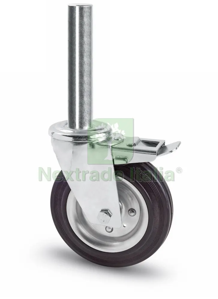 Ruota Girevole per PONTEGGI+FRENO art.103BI mm.200-perno mm.40x190 — Ruote e rotelle — rif. FERX.VIT26965 Ruota Girevole per PONTEGGI+FRENO art.103BI mm.200-perno mm.40x190 — Ruote e rotelle — rif. FERX.VIT26965