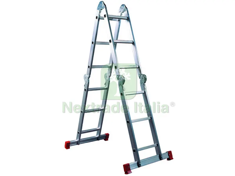 SCALA IN ALLUMINIO MULTIPOSIZIONI HOBBY 6 Gradini N°3x4 H max cm. 371 — Scale e sgabelli — rif. FERX.VIT35210 SCALA IN ALLUMINIO MULTIPOSIZIONI HOBBY 6 Gradini N°3x4 H max cm. 371 — Scale e sgabelli — rif. FERX.VIT35210