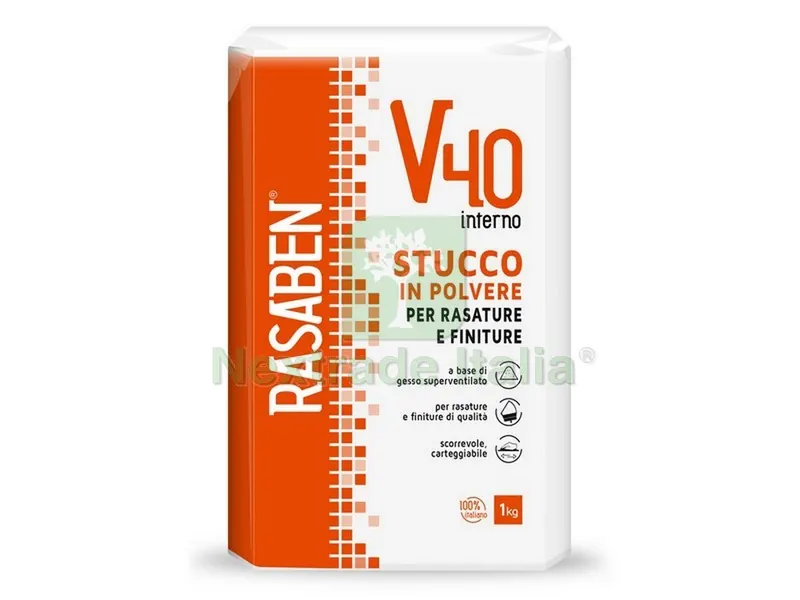 24PZ STUCCO IN POLVERE PER INTERNI V40 kg. 1 — Stucchi e rasanti — rif. FERX.VIT46224