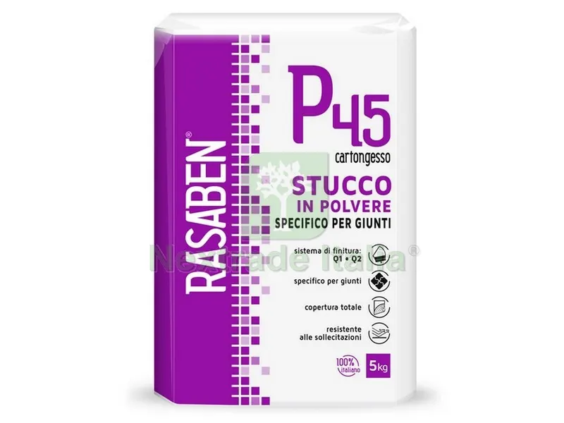 4PZ Rasaben Stucco in Polvere per Cartongesso P45 Rapido kg.5 — Isolanti e reti — rif. FERX.VIT46356