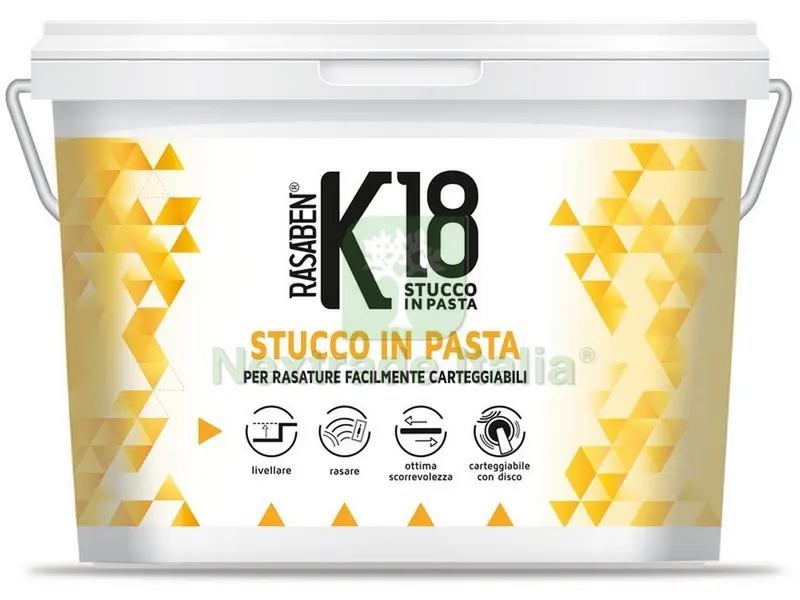 STUCCO IN PASTA PER RASATURA K18 kg. 20 — Stucchi e rasanti — rif. FERX.VIT50130 STUCCO IN PASTA PER RASATURA K18 kg. 20 — Stucchi e rasanti — rif. FERX.VIT50130