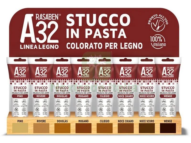 Espositore 24 Pezzi Stucco in Pasta Colorato per Legno A32 ml. 150 — Articoli per ufficio — rif. FERX.VIT54790 Espositore 24 Pezzi Stucco in Pasta Colorato per Legno A32 ml. 150 — Articoli per ufficio — rif. FERX.VIT54790