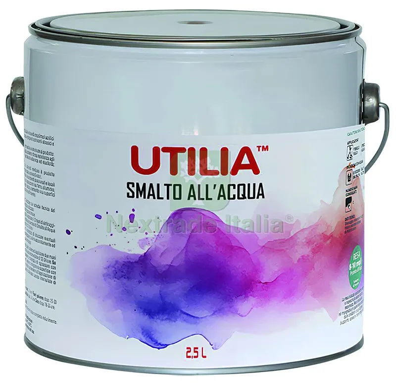 4PZ SMALTO ALL'ACQUA lt. 2,5 Bianco satinato — Vernici e smalti — rif. FERX.VIT59501 4PZ SMALTO ALL'ACQUA lt. 2,5 Bianco satinato — Vernici e smalti — rif. FERX.VIT59501